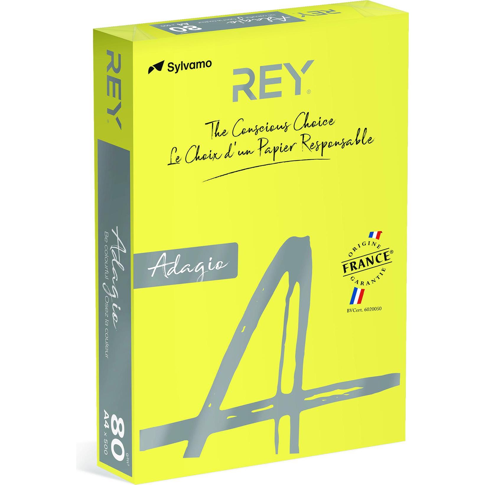 Rey Adagio, Kopierpapier, Farbiges Kopierpapier A4 80G 66 Gelb INTENSIV*RYADA080X425 R200 (80 g/m², A4)