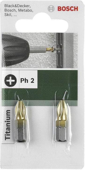 Produktbild Bosch Zubehör DIY Bits Ph2 25mm 1/4" 2er Set (PH1)