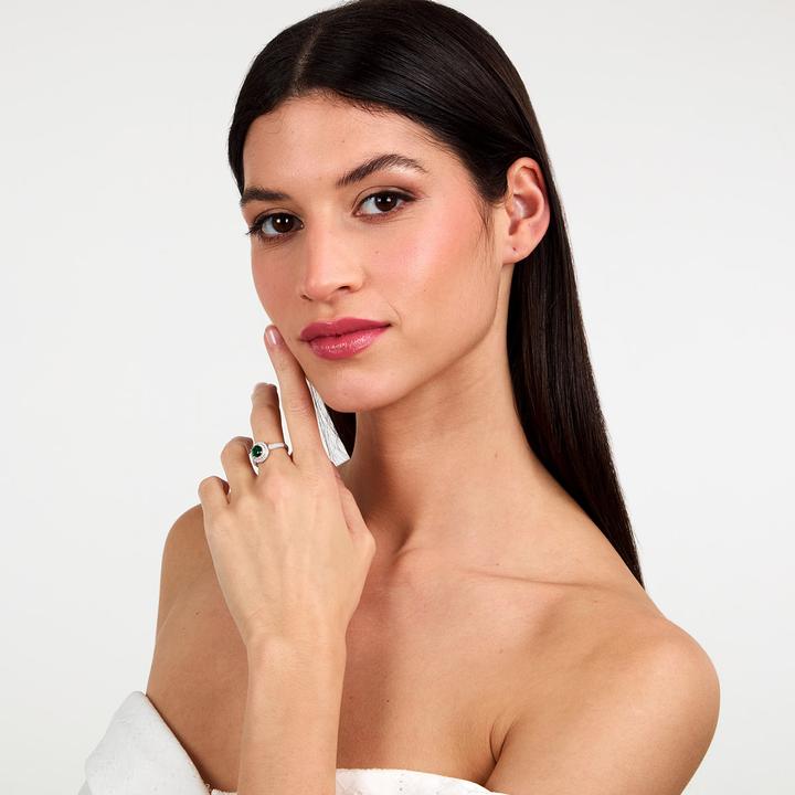 Immagine prodotto Morellato Dazzling Silver Ring With Green Zircon Tesori Saiw27801 (58, 925 Argento)