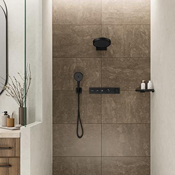 Actual product image hansgrohe HG wall connection FixFit Q with shower holder matt black