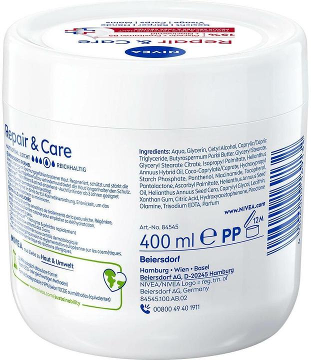 Productafbeelding NIVEA Repair & Care Intensive Repair (Lichaamscrème, Lichaamslotion, 400 ml)