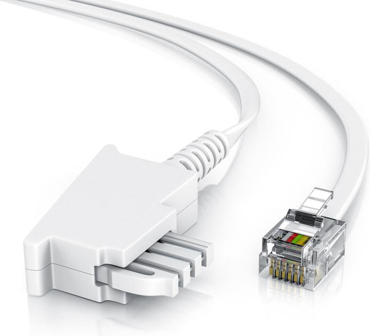 Produktbild CSL Telefonkabel Flach, TAE-F Stecker zu RJ11, Telefondose zu Telefon, Flachkabel, Fax, Anrufbeantworter