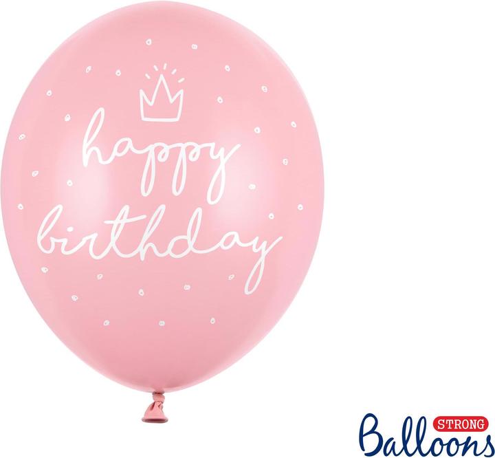 Produktbild Partydeco Luftballons Happpy Birthday Pastellpink Ø 30 cm, 6 Stück (6 x)