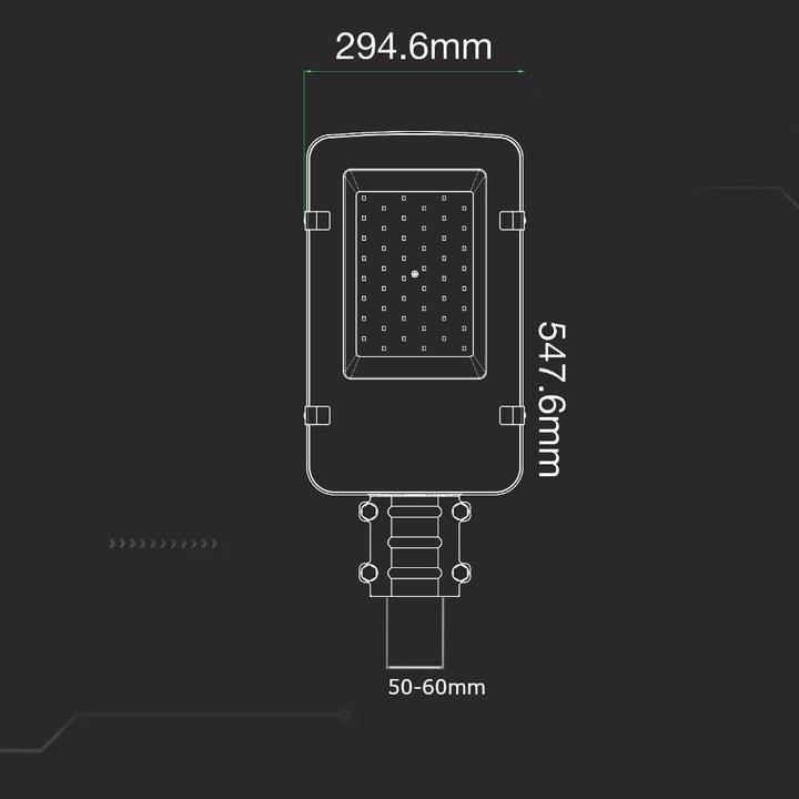 Actual product image V-TAC VT-215301 - Streetlight, 100 W, 10000 lm, 6500 K, IP65, grey (10000 lm, IP65)