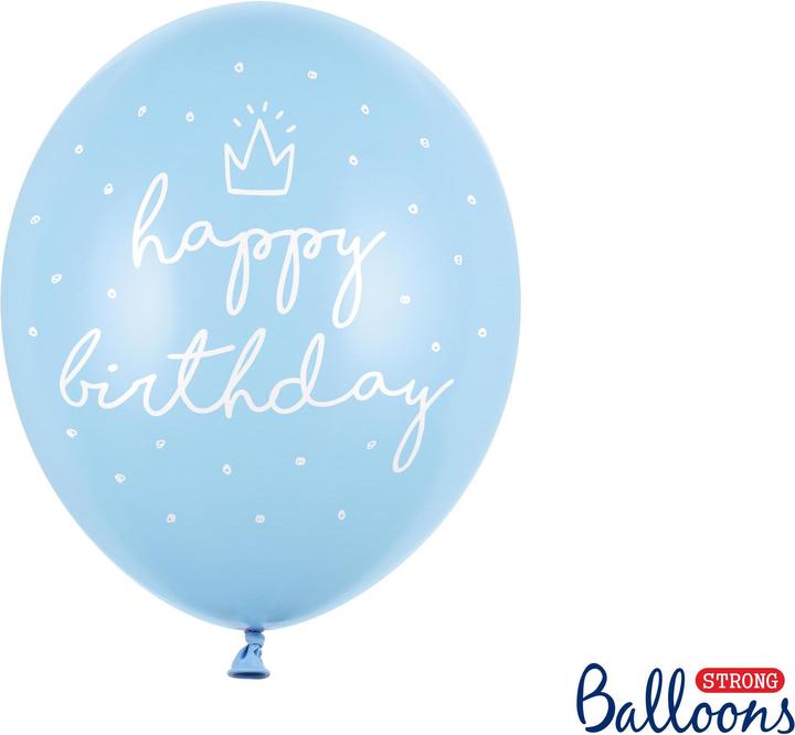 Produktbild Partydeco Luftballons Happy Birthday Pastellblau Ø 60 cm, 6 Stück (6 x)