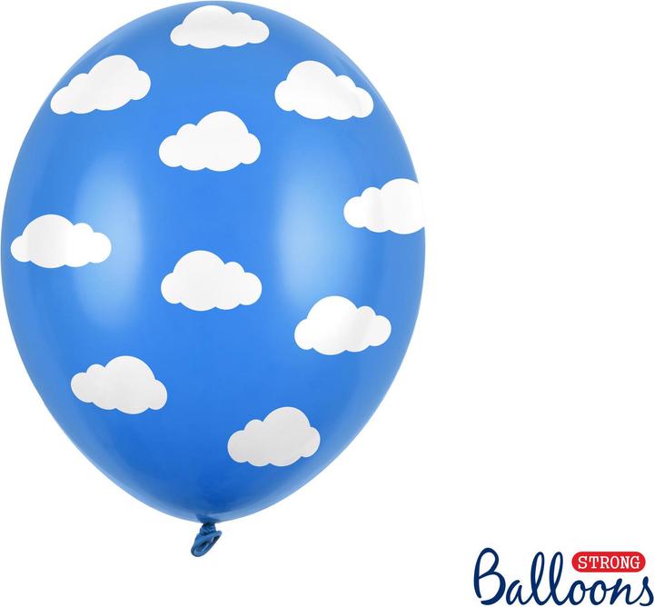 Produktbild Partydeco Luftballons Wolken Blau/Weiss Ø 30 cm, 6 Stück (6 x)