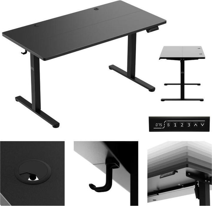 Image du produit Mark Adler Leader 7.3 Schwarz 140 cm elektrischer Schreibtisch