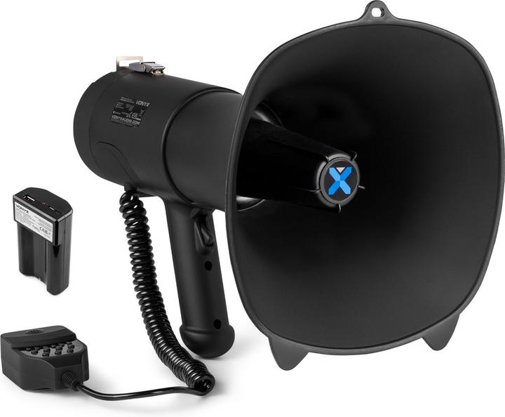 Vonyx Set di Megafono con Batteria agli Ioni di Litio (Megafono)