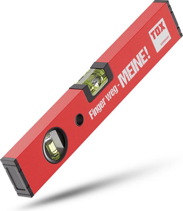 Actual product image Tox Spirit level 30 cm "Hands off - MINE" - 2 vials, powder-coated red (30 cm)