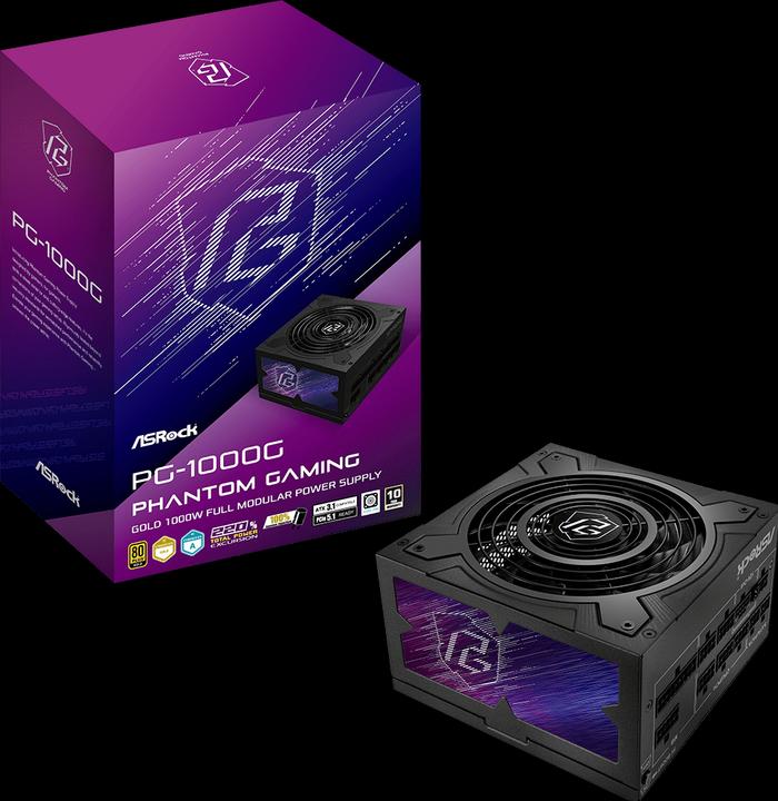 Image du produit AsRock Alimentation ATX Phantom Gaming - 1000W (Noir) (750 W)