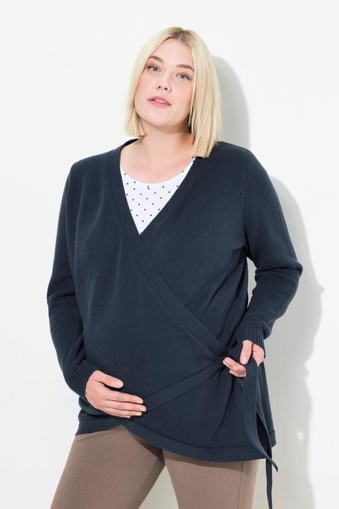Immagine prodotto Ulla Popken Bellieva Pullover, Wickelfunktion, V-Ausschnitt, GOTS (58)