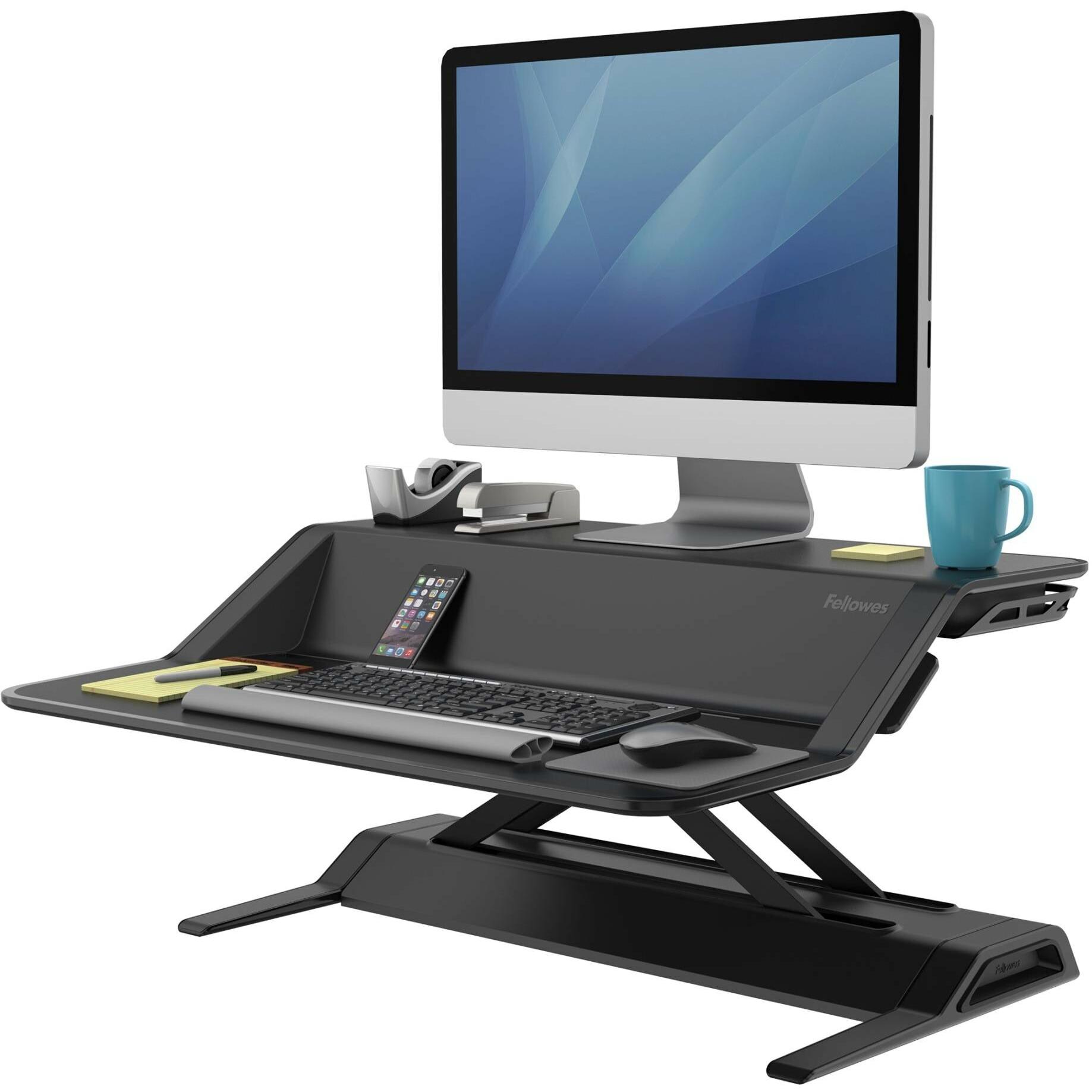 Fellowes Lotus Sitz-Steh Workstation, Monitor Erhöhung, Schwarz