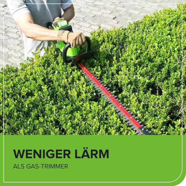 Image du produit Greenworks Taille-haie sans fil, lame double action, coupe 28 mm, 3400 tr/min, 3 kg (Fonctionnement sur batterie)