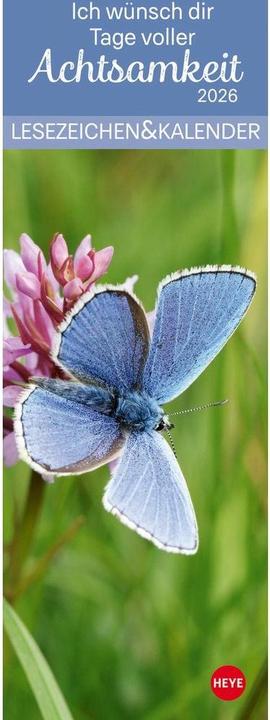 Produktbild Achtsamkeit Lesezeichen & Kalender 2026 (6 x 18 cm)