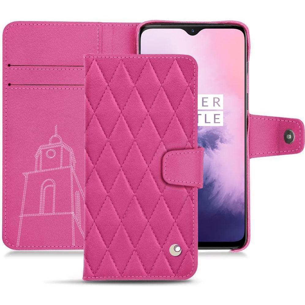 Noreve Lederschutzhülle Wallet (OnePlus 7), Smartphone Hülle, Rosa