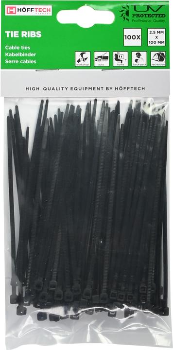 Image du produit Benson Serre cables 2,5 x 100 mm 100 pcs noir (Serre-câbles en plastique, 100 mm, 100 pcs)