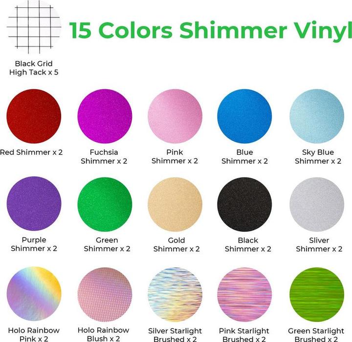 Image du produit XTool Shimmer Vinyle auto-adhésif - 30-pack