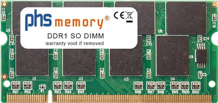 Actual product image PHS-memory 1GB RAM memory for Fujitsu LIFEBOOK T3010 DDR1 SO DIMM 333MHz PC2700S