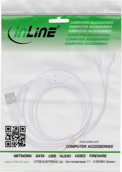 Produktbild InLine USB 2in1 Y-Ladekabel (2 m, USB 2.0, 25 W)