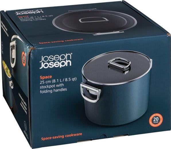 Image du produit Joseph Joseph Space Soupière avec poignées rabattables D25cm (Casserole, Poêle à frire, Aluminium, 25 x 25 cm)