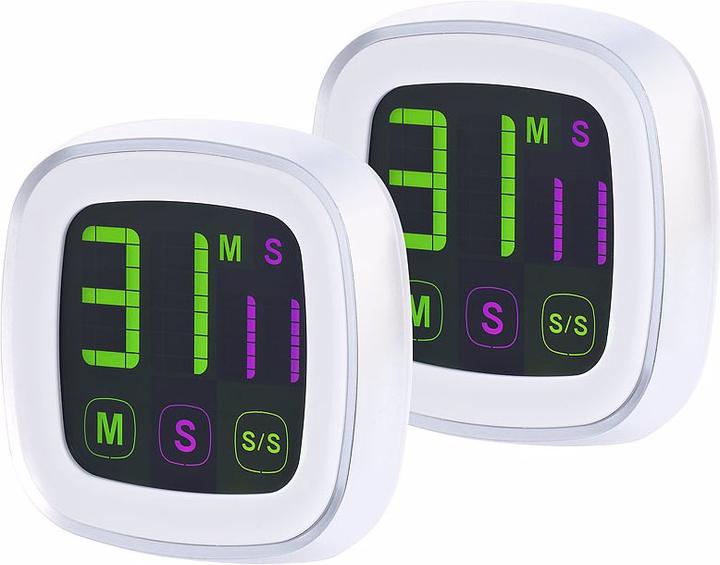 Actual product image Infactory Set of 2 magnetic kitchen timer with color touch screen