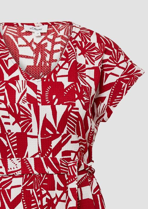 Actual product image S.Oliver Kleid Strukturiertes Jerseykleid mit All-over-Print und Gürtel (46)