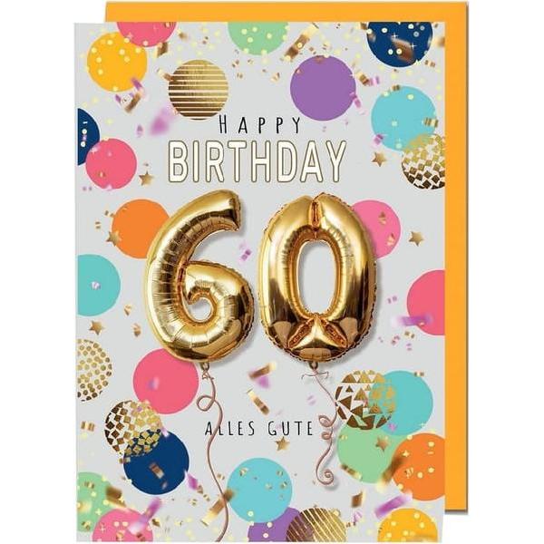 Michel-Verlag, Grusskarte + Briefpapier, Glückwunschkarte - Happy Birthday - 60 - Alles Gute - mit Umschlag (1 Stk.)
