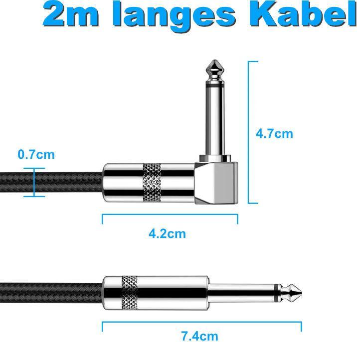 Actual product image Hermex Musical Instrument Cable 2m Audio Cable Jack Cable Guitar Cable (2 m)