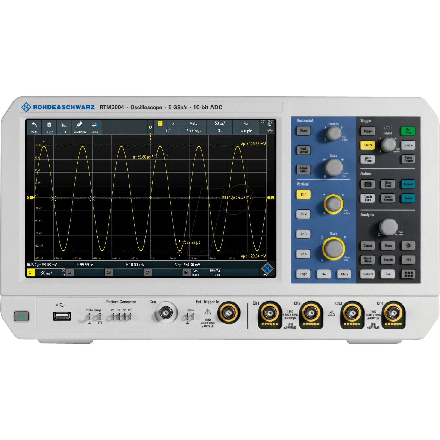 Rohde & Schwarz, Multimetro, RTM3000 Oscilloscope, 200 MHz, 4ch