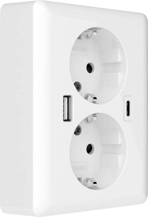 Immagine prodotto 2USB 2U-449221 Presa ad incasso con USB-C®, con uscita di ricarica USB Bianco (lucido)