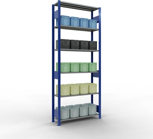 Actual product image Schulte Lagertechnik MULTIplus85 boltless basic shelving system with length ledgers