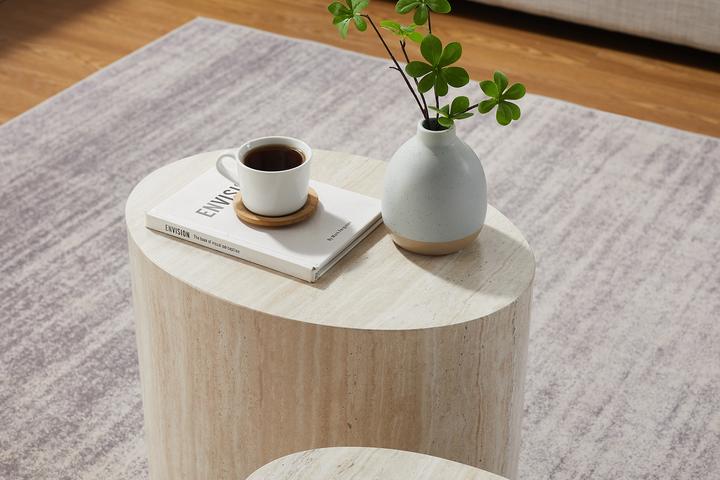 Image du produit SIT Möbel Table basse en travertin lot de 2 ovale, aspect
