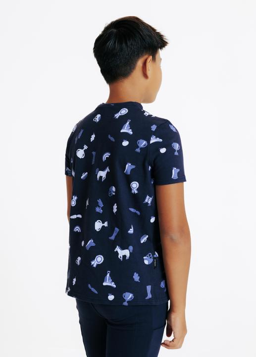Produktbild Fouganza Reit-Poloshirt Magic kurzarm Kinder Print blau (10XL, 11XL, 12XL)