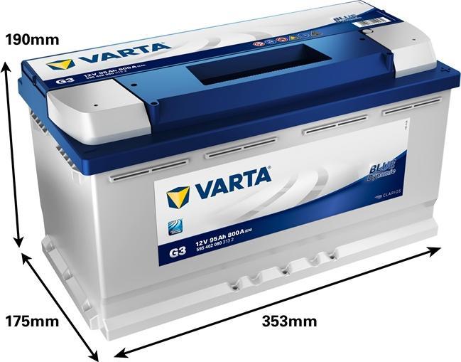 Image du produit Varta G3 Blue Dynamic 95 AH (12 V, 95 Ah, 800 A)