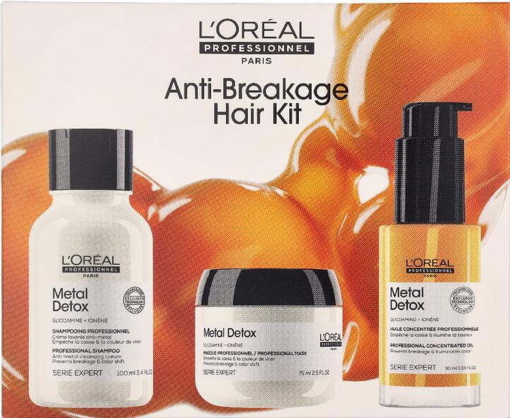 Image du produit L'Oréal Paris L'Oreal Professionnel Metal Detox Shampoo, Mask & Oil Mini Trio Kit (Kit de soins capillaires)