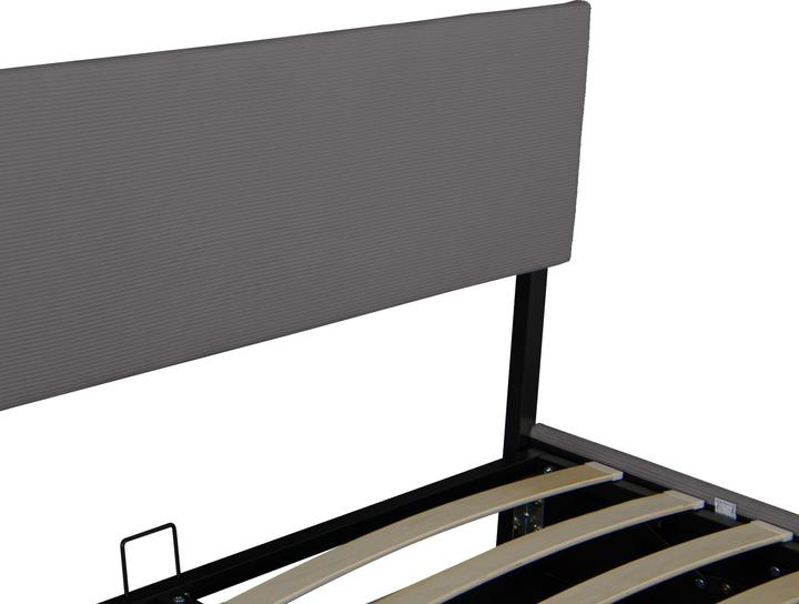 Actual product image Corium Polsterbett Juva Cord mit Lattenrost 140x200 cm Grau (140 x 200 cm)