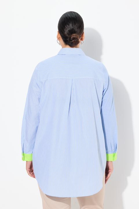 Immagine prodotto Ulla Popken Blusa con effetto patchwork, collo da camicia e polsini fluo (58)
