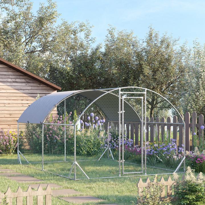 Actual product image PawHut Hühnerstall Stahl, Polyester Silber