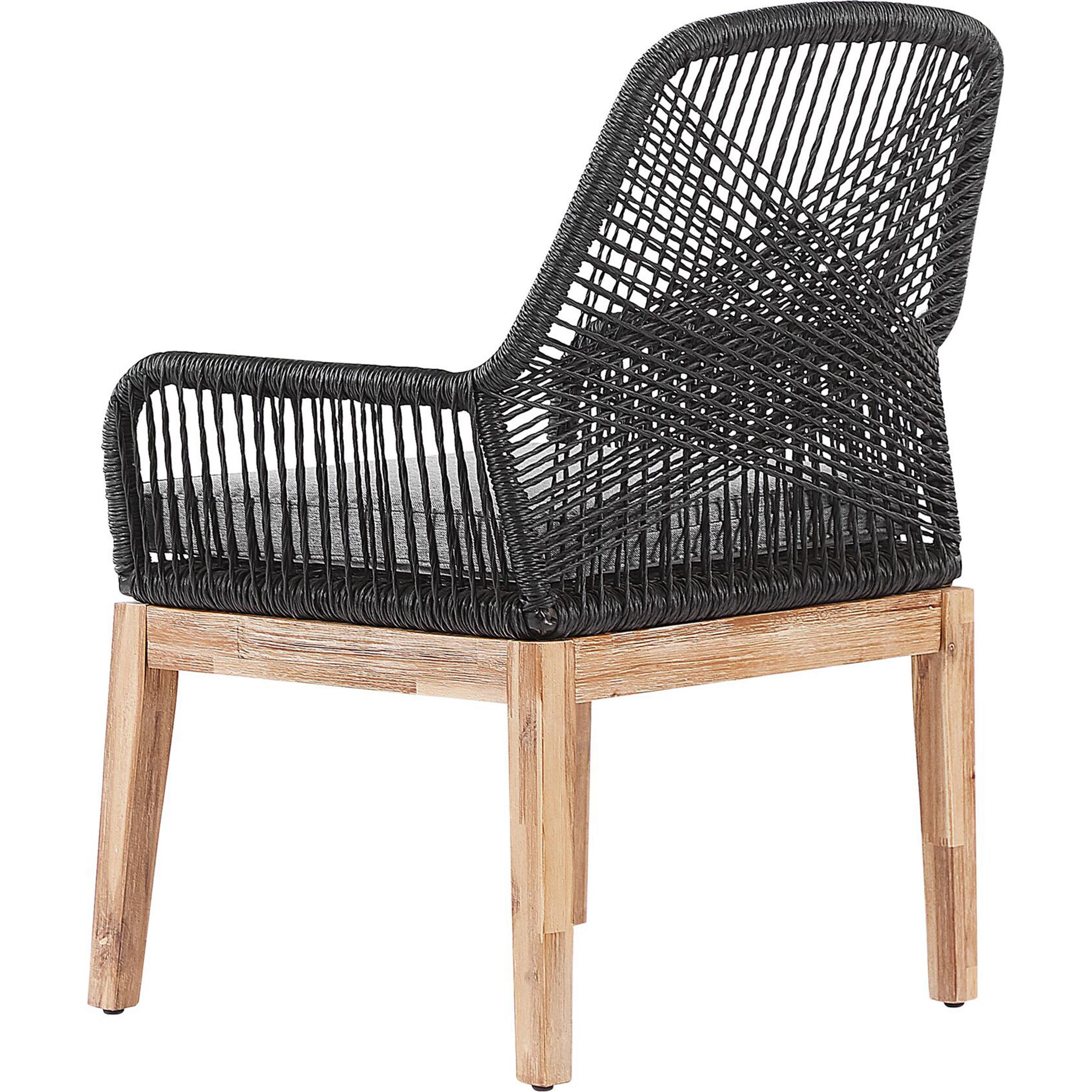 Beliani, Gartentisch + Balkontisch, Gartenmöbel Set Faserzement grau 90 x 90 cm 4-Sitzer Stühle schwarz / grau OLBIA (90...