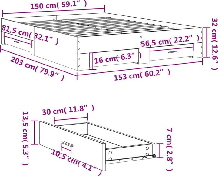 Image du produit vidaXL Bettgestell (160 x 200 cm)