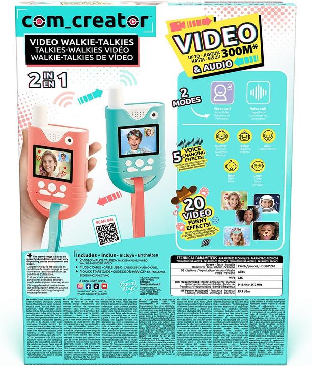 Immagine prodotto Canal Toys Video Walkie Talkies – Kinder Walkie Talkies mit Kamera & Bildschirm – 100 m Reichweite – (0.30 km)