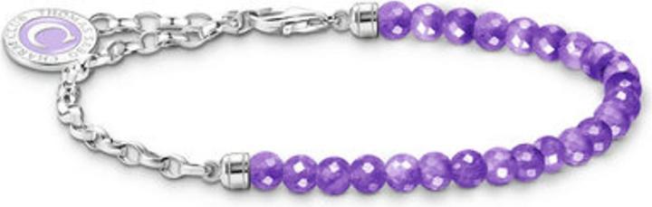 Immagine prodotto Thomas Sabo Bracciale Charm Member con maglie e imitazione di ametista in argento (15 cm, Argento, Smalto)