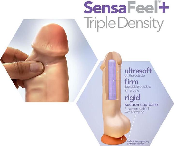 Actual product image Blush Dr Skin Plus - 9 Inch Realistic Posable Dildo with Balls - Suction Cup Base for Hands Free Play and