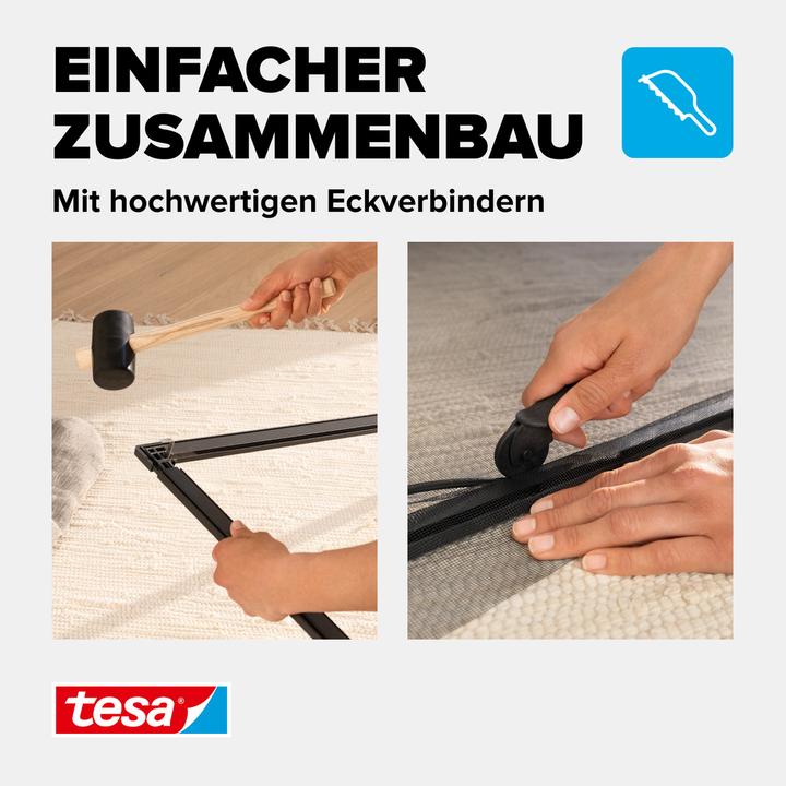 Actual product image tesa Insect screen Alu COMFORT for windows, with aluminium frame, without drilling (120 x 150 cm)