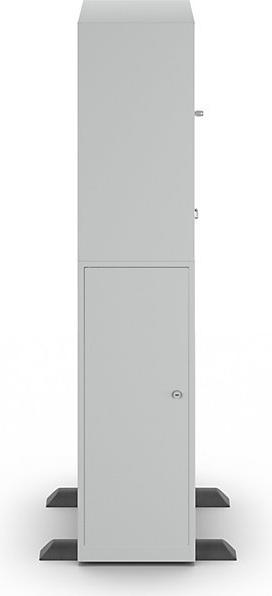 Produktbild eurokraft basic Computerschrank, Standardausführung, lichtgrau/enzianblau (60 cm, 163.80 cm)