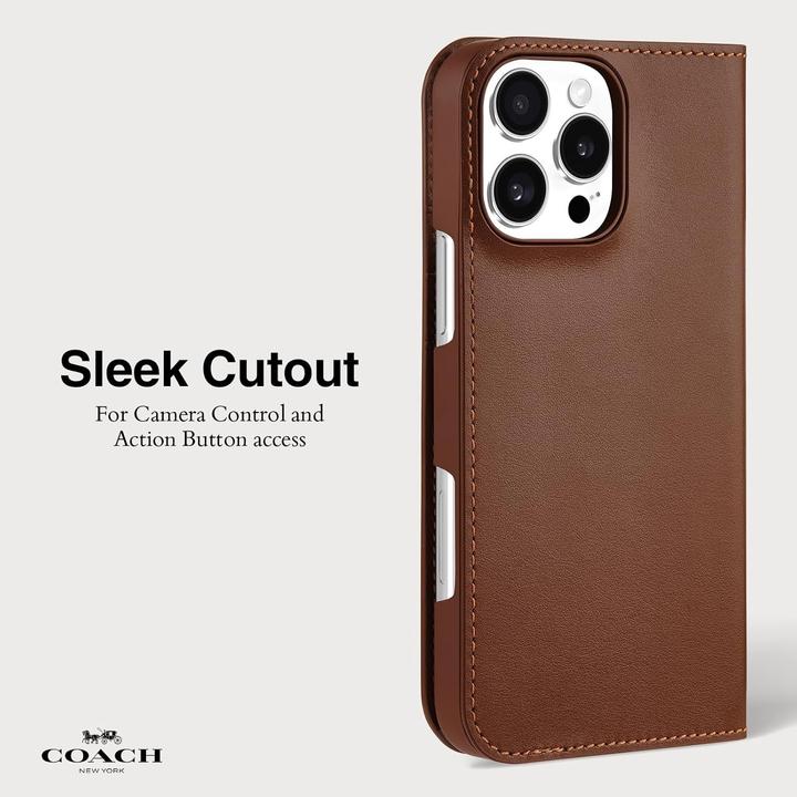 Actual product image Coach Leather Folio (Apple iPhone 16 Pro Max)