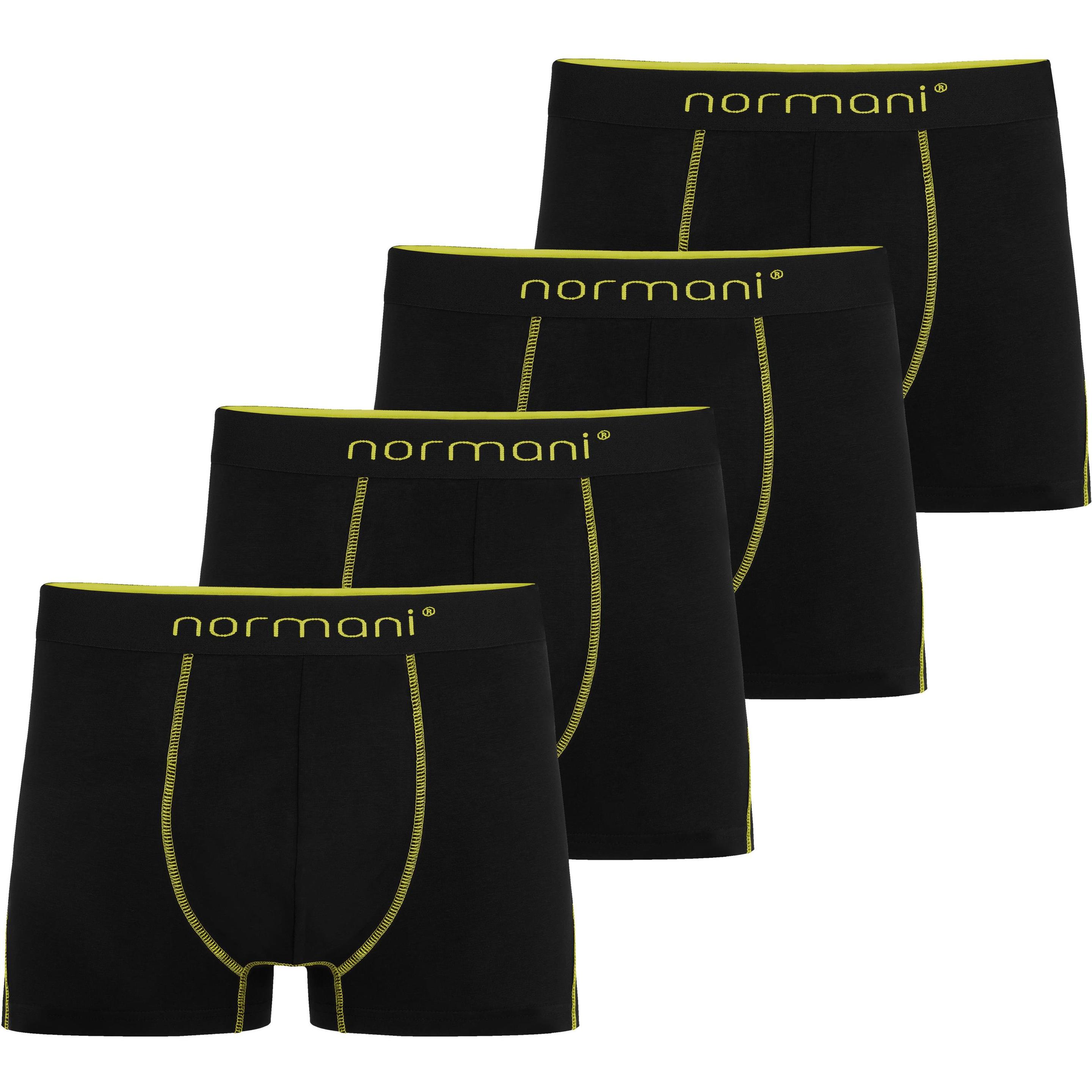 Normani, Herren, Unterhosen, 4 Herren Boxershorts aus Baumwolle - 9307, Gelb, (XXL, 4er Pack)