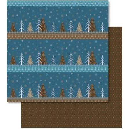 Ursus, Bastelpapier, Scrapbook Paper Winterzauber petrol/braun 12x12 Zoll VE=5 Blatt (5 x)