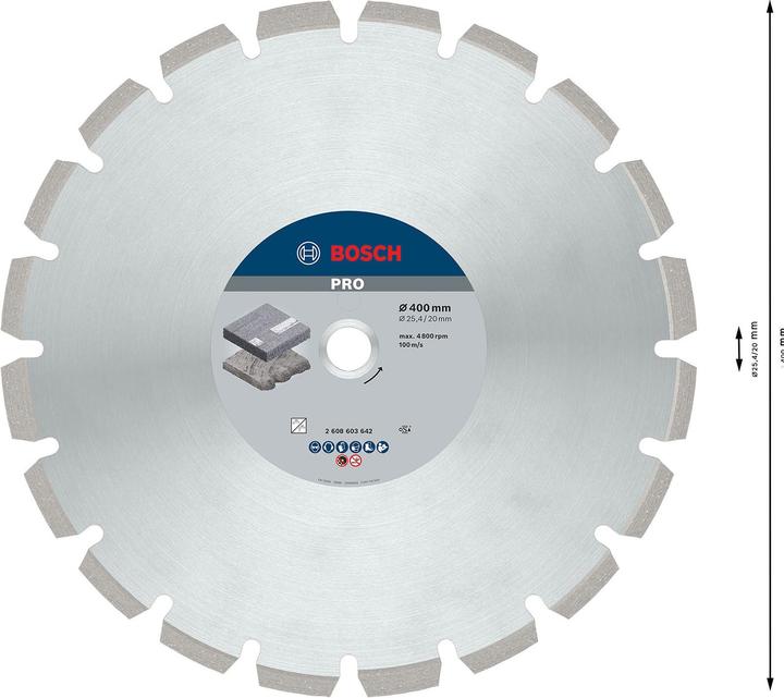 Produktbild Bosch Professional Zubehör PRO Asphalt Diamanttrennscheibe, 400 x 20/25,4 mm