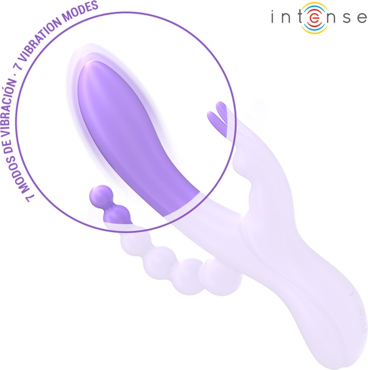 Produktbild Intense Miko Dreifach-Vibrator Rabbit & Stimulator & Anal 7 Vibrationen Lila
